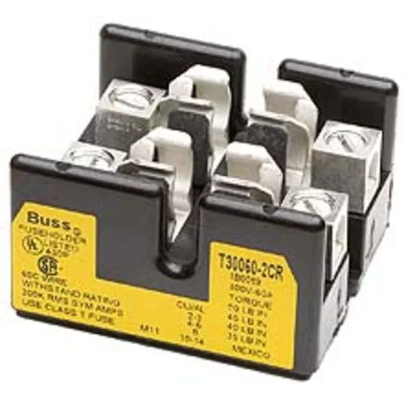 100A 300V Class T 3 Pole Fuseblock with Box Lug and Reinforced Spri By Eaton/Bussmann Series T30100-3CR