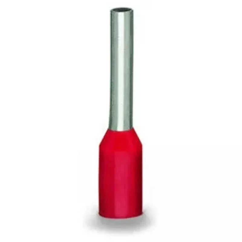 18 AWG Single Insulated Wire Ferrules, Red, Short By Wago 216-243