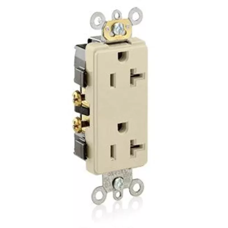 20A Commercial Grade Decora Receptacle, 5-20R, Ivory By Leviton 16342-I