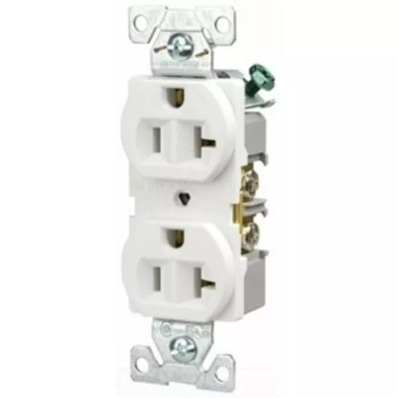 20A Commercial Grade Duplex Receptacle,5-20R, White By Eaton Arrow Hart BR20W