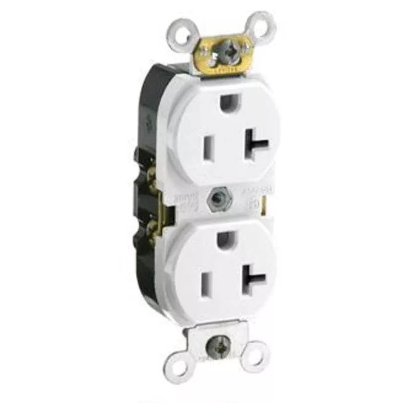 20A Commercial Grade Duplex Receptacle, 5-20R, White By Leviton CR020-W