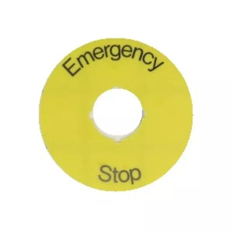 22mm Legend Plate, Emergency Stop By ABB 1SFA616915R1005