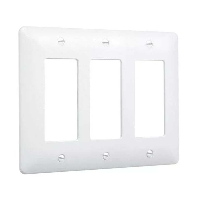 3-Gang MASQUE Wallplate, Decorator, White By Hubbell-TayMac 5550W