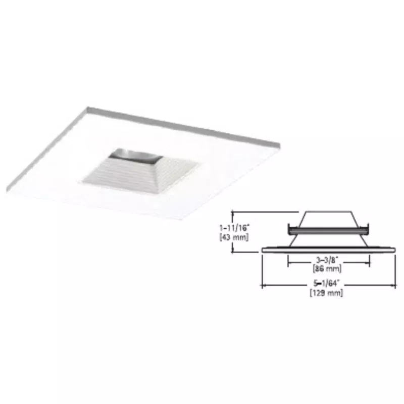 4″ LED Square Downlight Baffle Trim By Cooper Lighting Solutions TLS408WHWB