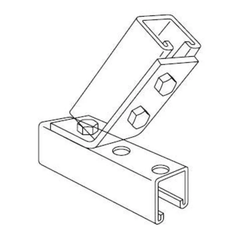 Angle Connector, Type: Open, 45°, Bolt Hole: 9/16″, Steel/Galvanized By Kindorf B 938