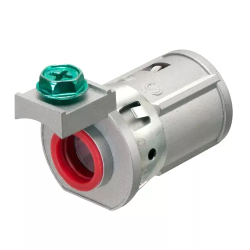 Arlington 40RASTG, 3/8" Snap²It Connector with Built-In Ground Screw for New Work and Retrofit, 0.485-0.610 Cable Range, Steel, Aluminum, 25 Packs