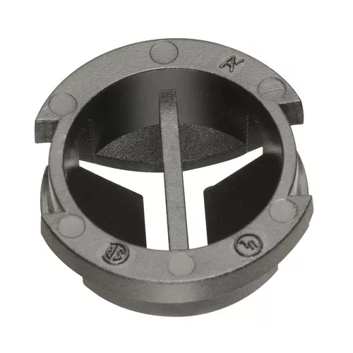 Arlington NM942, 3/8" Black Button Non-Metallic Push-In Connector, 1/2-Inch Knockout, Two Separate Openings For Cable, 250 Packs