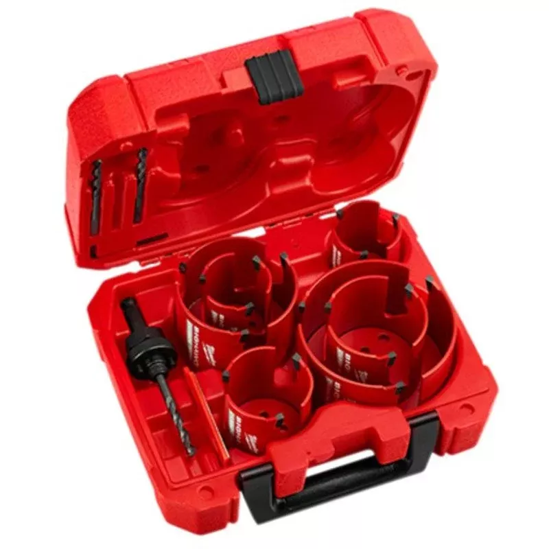 BIG HAWG™ Carbide Teeth Hole Saw Kit, 10-Piece, 2-1/4″ – 4-1/4″ By Milwaukee 49-56-9290