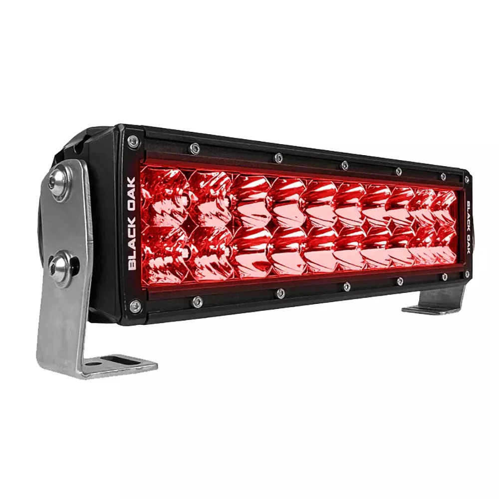 Black Oak 10″ Red LED Predator Hunting Light Bar – Combo Optics – Black Housing – Pro Series 3.0 [10R-D3OS]
