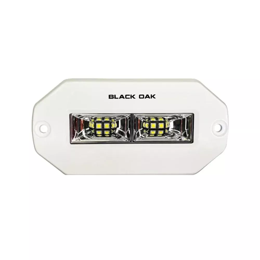 Black Oak 4″ Marine Flush Mount Spreader Light – White Housing – Pro Series 3.0 [4FMSL-S]