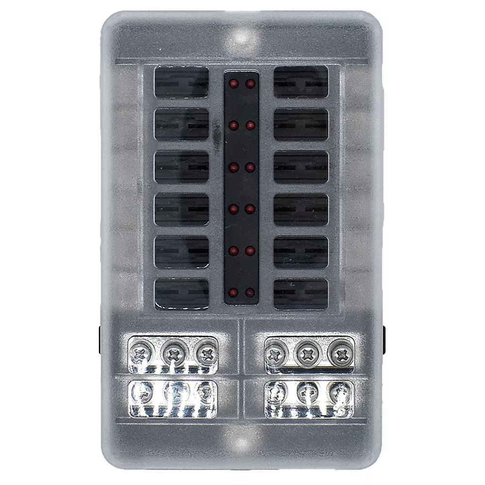 Bluewater 12 Position Fuse Block w/LEDs [3200-0001-012]