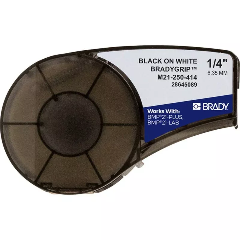 BMP21 Plus Series BradyGrip Labels 0.25″ x 10′, White By Brady M21-250-414