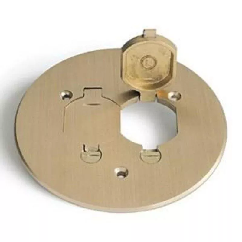 BRS, RND FLIP LID TILE/CARPET PLT, DPLX By Lew TCP-2-LR
