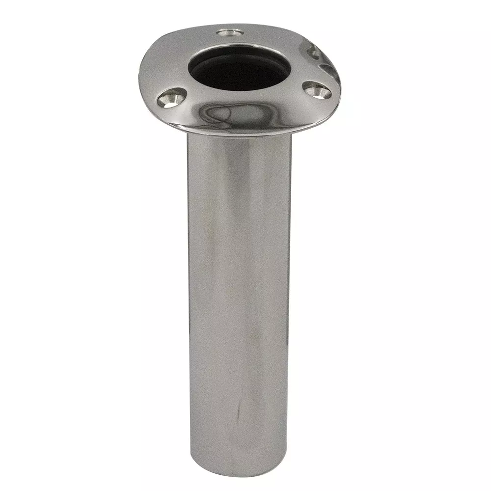 C.E. Smith 70 Series Standard Flush Mount Rod Holder – 0 Degree – Stainless Steel – Gimbal Bar Bottom – Black Liner [536700]