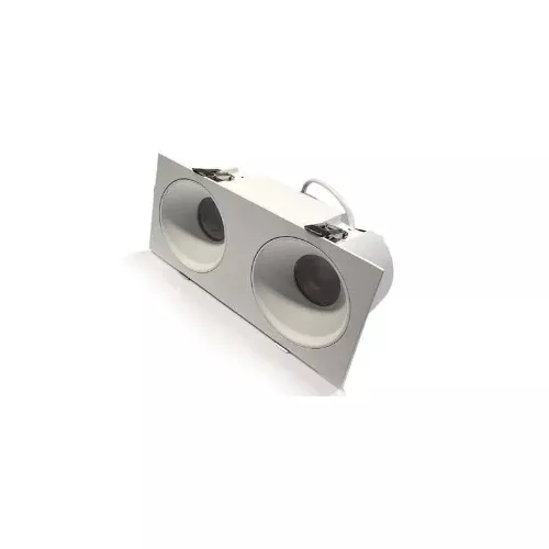 Canolight CL-DL1-D-30-36D-3K-WH, Anti-glare Recessed Two Heads Downlight, 120VAC, 30W, 2100 Lumens, 3000K Warm White, White Finish