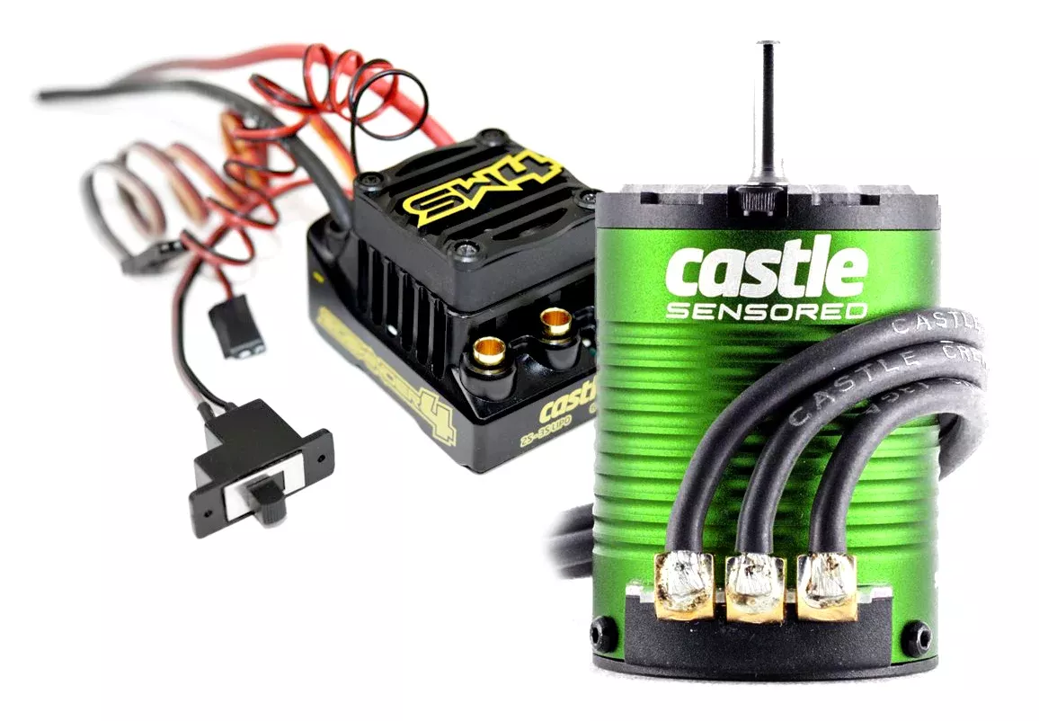 Castle Creations 010-0164-01 Sidewinder 4 Waterproof Sensorless ESC, w/ 1406-4600kv Sensored Motor
