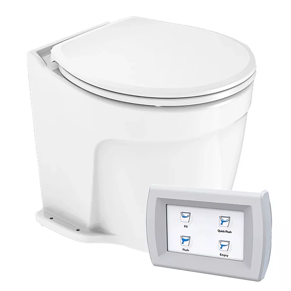 Commodore Deluxe Flush Electric Toilet w/Solenoid Valve – Fresh Water Pump [CM5RMT]