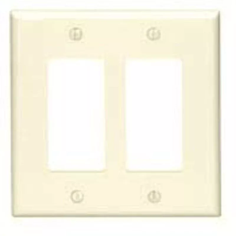 Decora Wallplate, 2-Gang, Thermoset, Light Almond, Midway By Leviton 80609-T