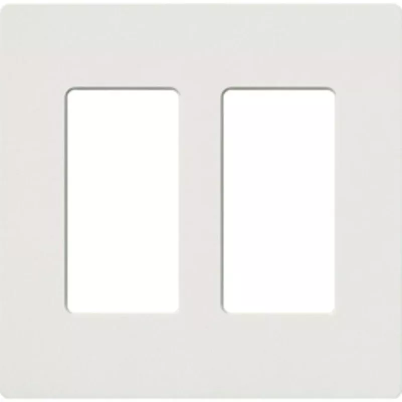 Dimmer/Fan Control Wallplate, 2-Gang, Snow By Lutron SC-2-SW