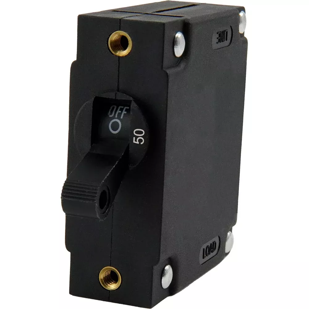 Egis A Series Black Toggle Panel Mount Circuit Breaker - Single Pole 50A [3211-50]