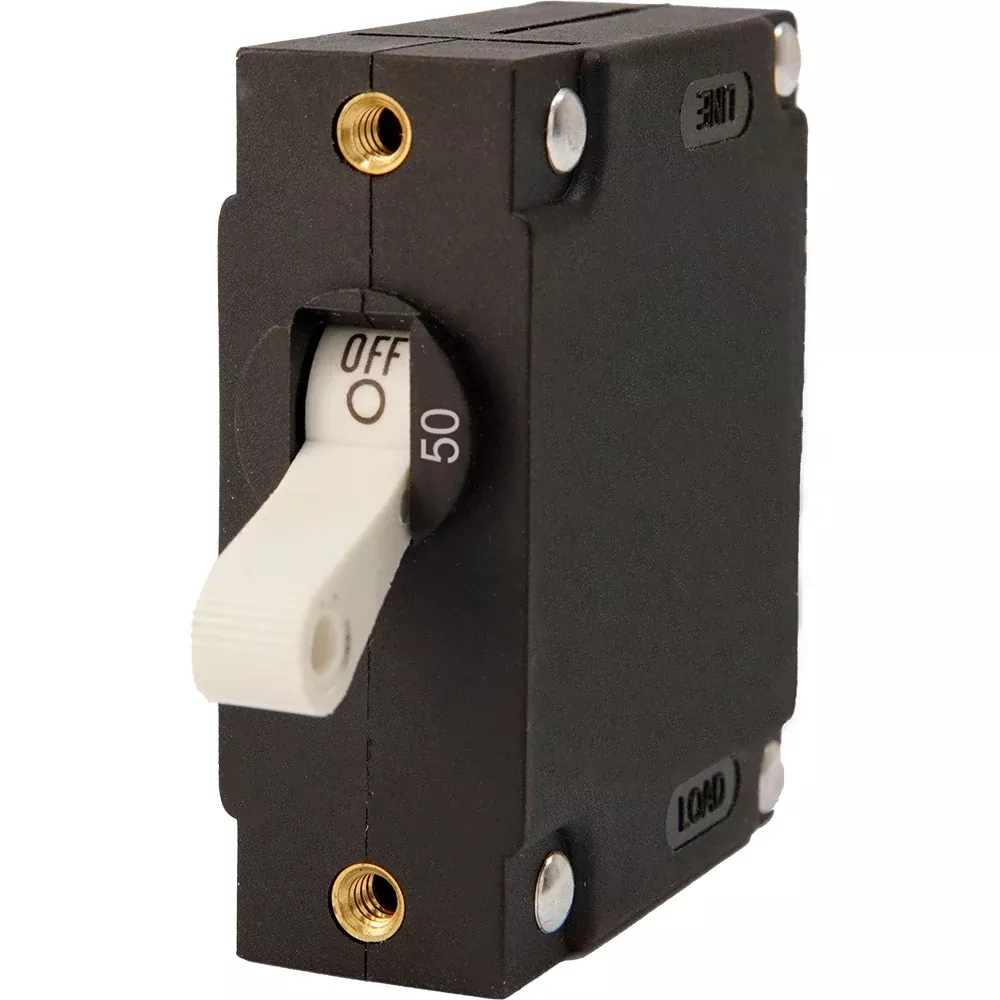 Egis A Series White Toggle Panel Mount Circuit Breaker - Single Pole 50A [3201-50]