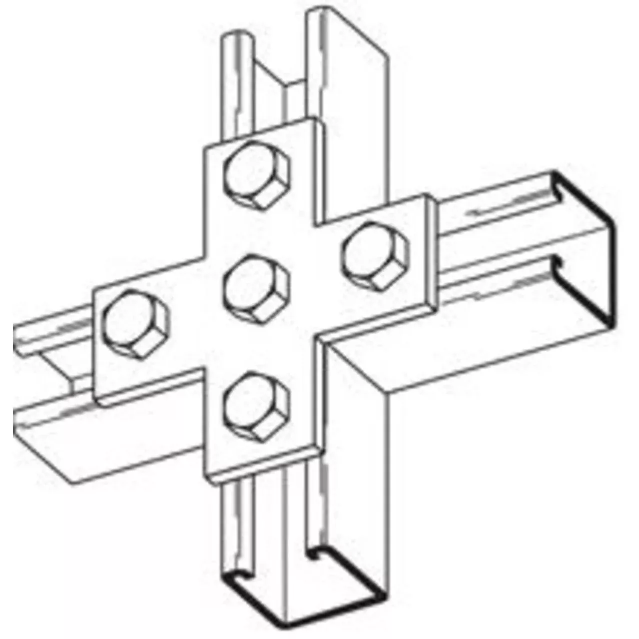 FIVE HOLE CROSS PLATE, ZINC PLATED By Eaton B-Line B132ZN