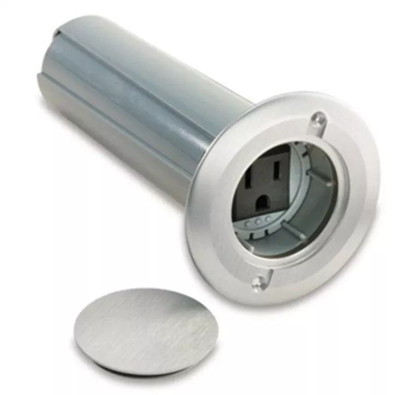 Floor Box Assembly, 2-1/4" Round, Type: Drop In, Aluminum, without Hole Saw By Thomas & Betts E971FADIB-2