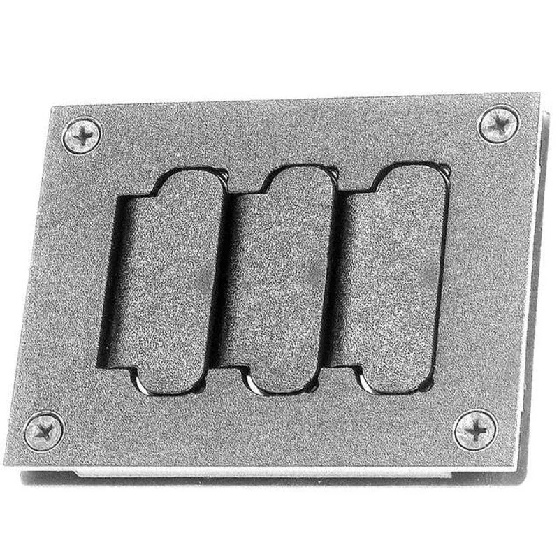 Floor Box Cover, 1-Gang, (3) Flip Lids, Non-Metallic By Wiremold 829PFL-BLK