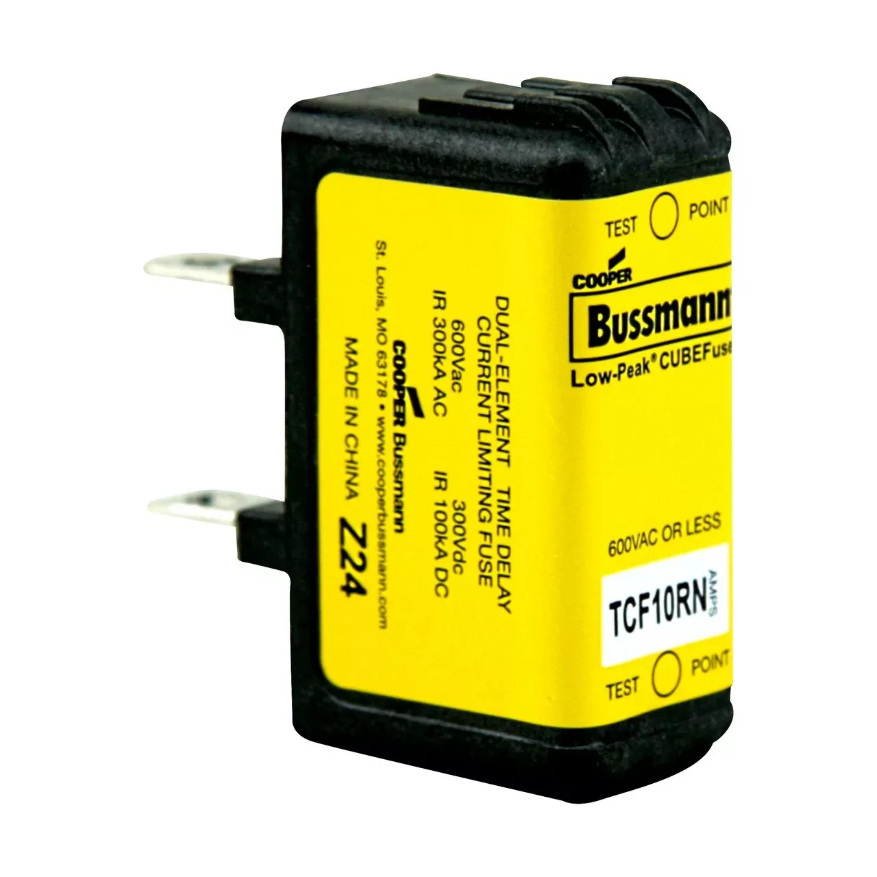 Fuse, Low-Peak CUBEFuse, Non-Indicating, 10A, 600VAC, 300VDC By Eaton/Bussmann Series TCF10RN