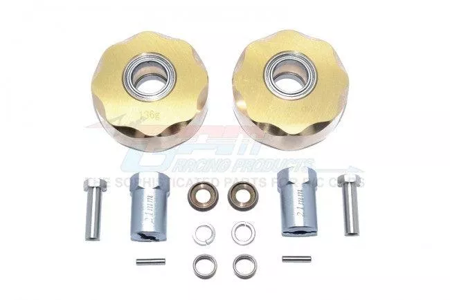 GPM BRASS PENDULUM WHEEL KNUCKLE AXLE HEX ADAPTER AXIAL SCX10 / SCX10 II