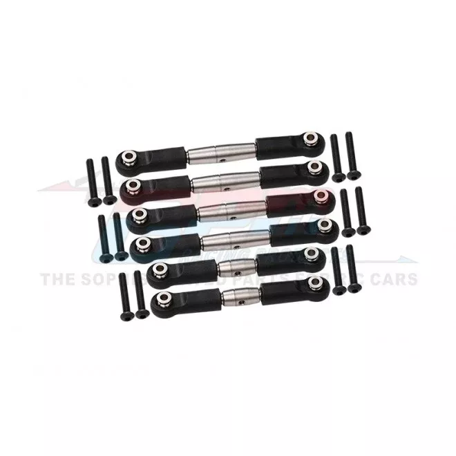 GPM RACING,ARRMA GRANITE 4X4 MEGA, SENTON 4X4 3S BLX STAINLESS STEEL ADJUSTABLE TIE RODS -18PC SET MAG160S