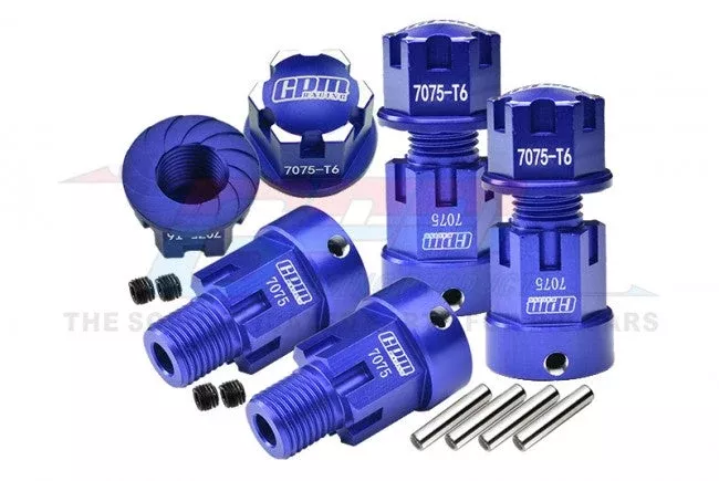 GPM RACING AXIAL SCX6 ALUMINUM 7075-T6 HEX ADAPTERS (+20MM) AND WHEEL LOCK SCX6010+20MM