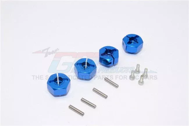 GPM RACING,AXIAL SMT10 GRAVE DIGGER ALUMINIUM HEX ADAPTORS (12MM) – 4PCS SET (FOR WRAITH, SMT10 MONSTER JAM AX90055) MJ010