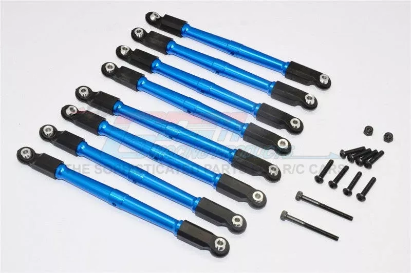 GPM RACING,AXIAL WRAITH 4WD ROCK RACER ALUMINIUM FRONT & REAR LINK PARTS (UPPER+LOWER) – 8PCS SET WR4914