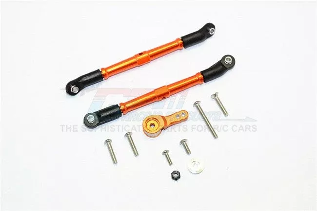 GPM RACING SCX10 II ALUMINIUM ADJUSTABLE STEERING LINKS & SERVO ROD WITH 25T SERVO HORN - 3PCS SET SCX216025TA