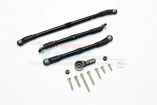 GPM RACING SCX10 II ALUMINIUM ADJUSTABLE STEERING LINKS WITH HI-TORQUE SERVO SAVER 25T - 4PCS SET SCX2160M