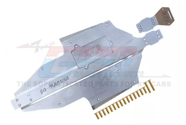 GPM RACING,TEAM LOSI BRUSHLESS RTR STAINLESS STEEL CHASSIS PROTECTION PLATE SET RZRZSP1
