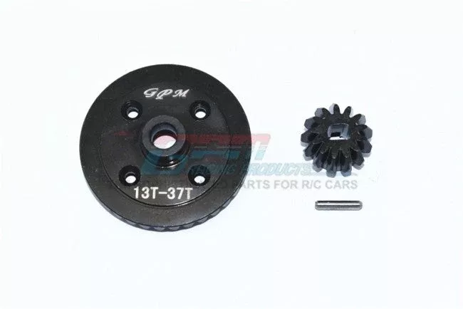 GPM RACING TRAXXAS MAXX SLASH MAXX MONSTER WIDEMAXX HARDEN STEEL #45 REAR DIFFERENTIAL RING GEAR & PINION GEAR TXMS1200RS