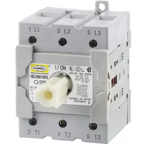 Hubbell HBLDS60100RS, Pin and Sleeve Replacement Switch Block for 60/100A, Gray