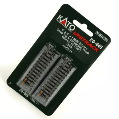 Kato 20-045 N Scale 62mm (2 7/16″) Snap-Track Conversion Track [1 pc] UniTrack