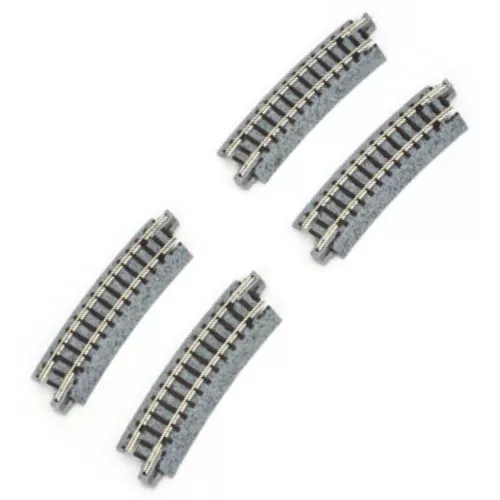 Kato 20-111 N Scale 282mm (11″) Radius 15º Curve Track [4 pcs] UniTrack