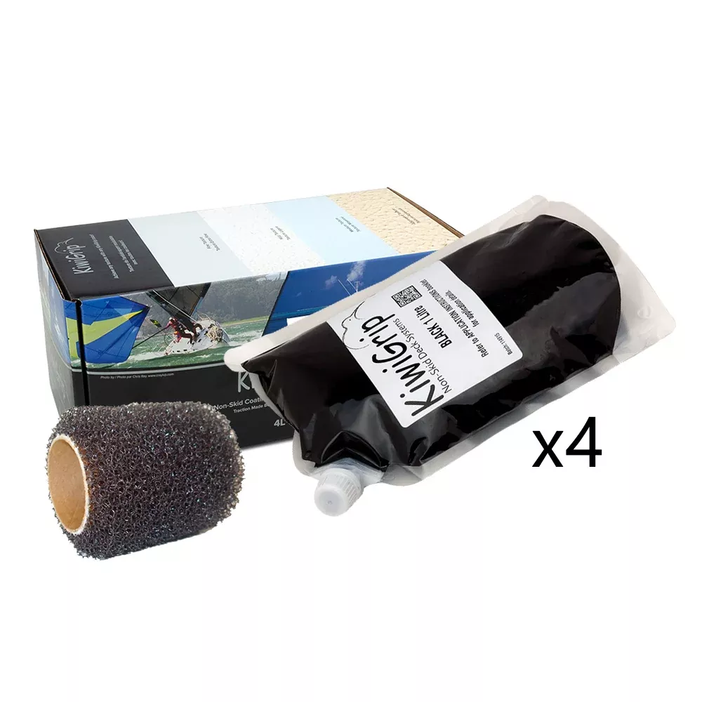 KiwiGrip 4 – 1 Liter Pouches – Black with 4″ Roller [KG-4BK-PR]