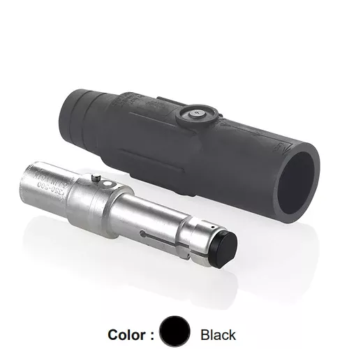 Leviton 22L22-SE, 22 Series Ball Nose Single Pole Cam-Type Male Plug, Industrial Grade, Crimp Tube Termination, 350-500 MCM Cable Range, 600 Amp Max, Black