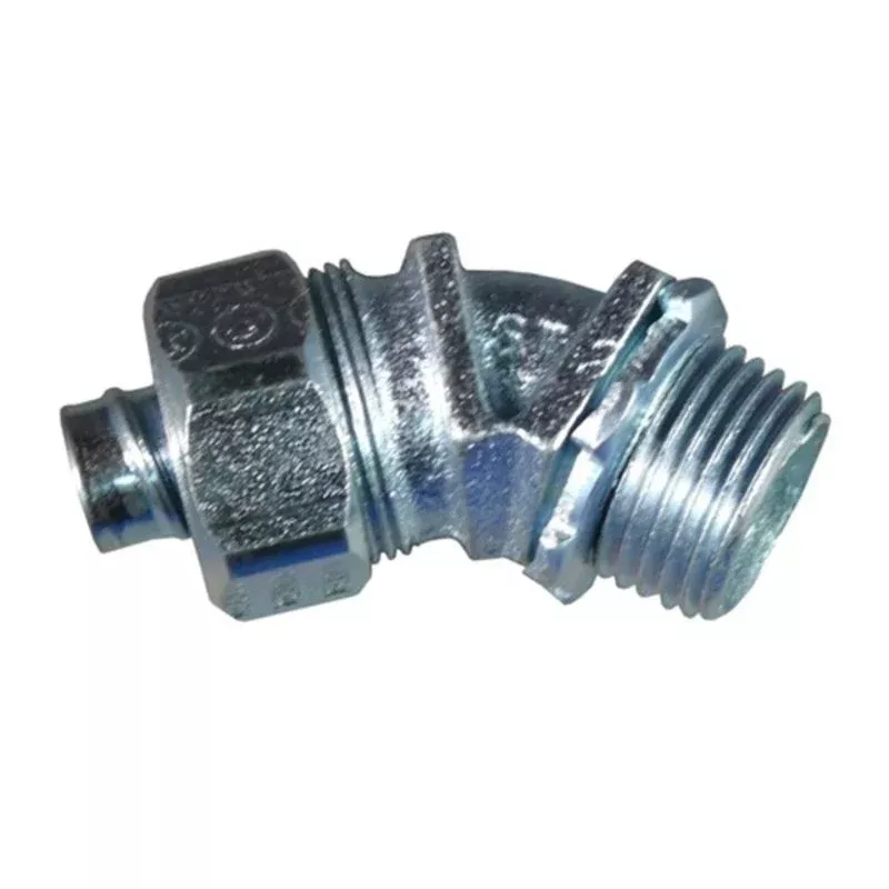 Liquidtight Connector, 45°, 3/8″, Malleable Iron By Appleton ST4538