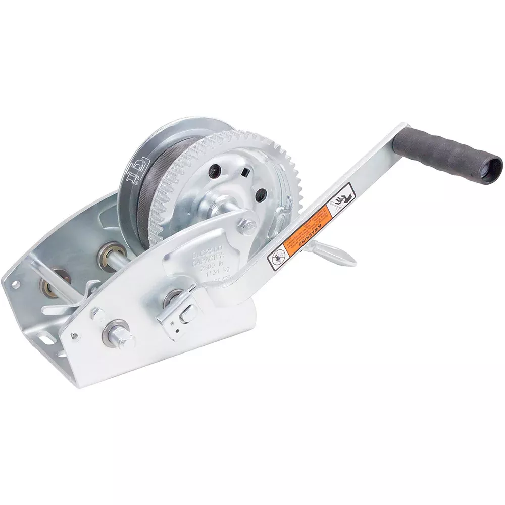 Load Rite Two-Speed Trailer Winch – 2500lbs – 27′ Strap – 8″ Handle [6089.28]