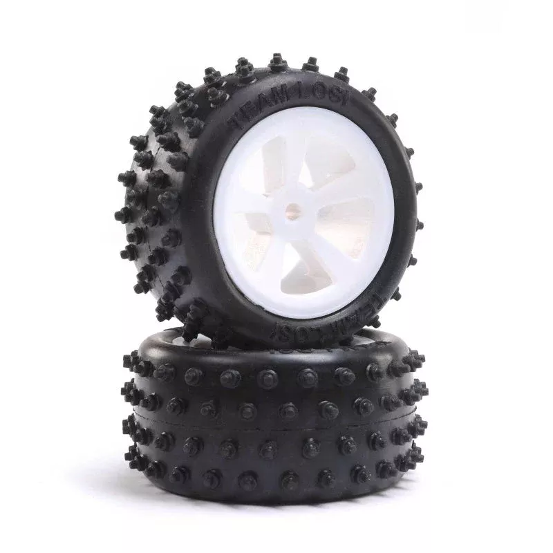 Losi LOS41024 4 Row Rear Tires Mounted White (2) Mini JRX2