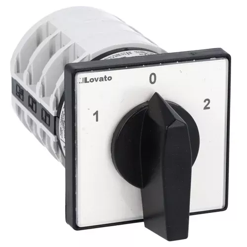 Lovato 7GN6353U, Rotary Cam Switch 7GN Series, Changeover Switch 3 Poles 63A, For Front Mounting with Black Handle, Front Plate 65X65mm