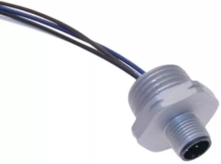 Mencom MDC-3MR-2-1M-18 M12 Receptacle, 3 Pole, Male Straight, 4A, 1/2″ NPT, 18 AWG, 1 M
