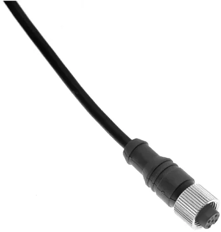 Mencom MDC-4FP-10M-B M12 Cordset, 4 Pole, Female Straight, 10 M, Black