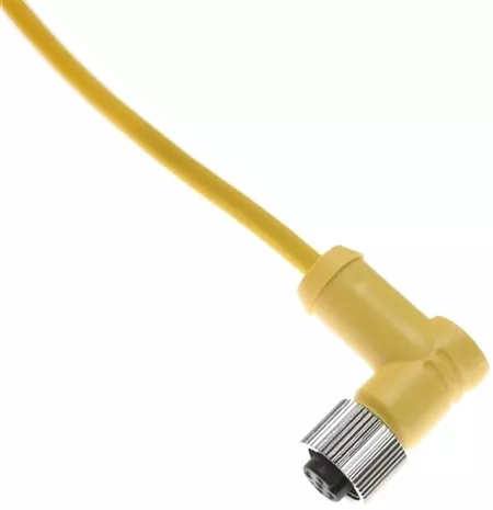 Mencom MDC-4FP-1M-R M12 Cordset, 4 Pole, Female Right Angle, 1 M